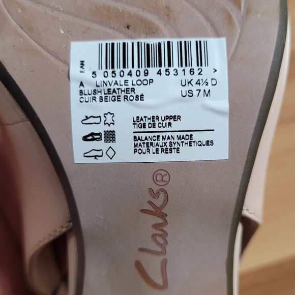 Clarks Blush Leather Slingback Pumps size 7 - Picture 4 of 5